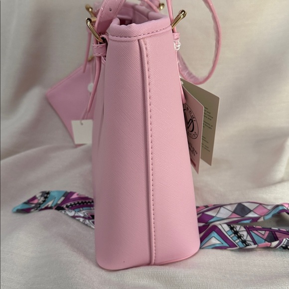 Valentino Orlandi Italian Pink Women's Handbag With Wristlet - Picture 5 of 15